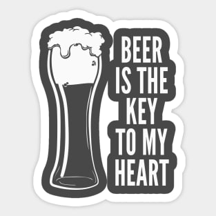 Funny Drinking Shirt – Funny Beer Saying Beer Is The Key To My Heart Sticker